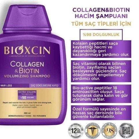Bioxcin Collagen Biotin Hacim Şampuanı 2x300 ML