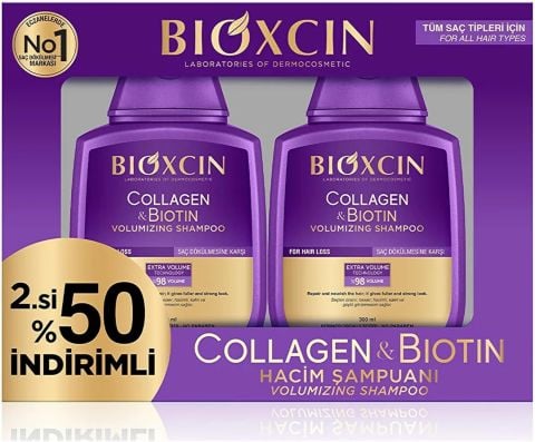 Bioxcin Collagen Biotin Hacim Şampuanı 2x300 ML