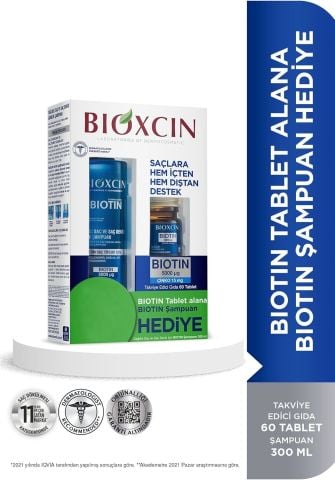 Bioxcin Biotin 5000 mg Çinko 15 mg + Biotin Şampuan 300 ml