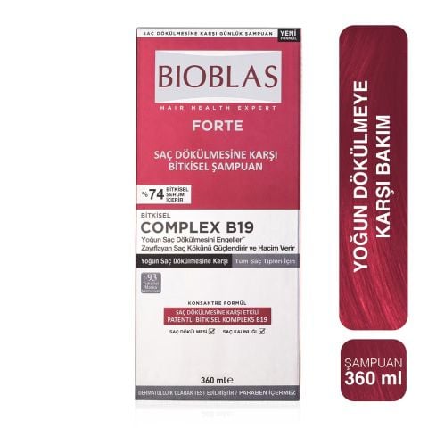 Bioblas Forte Complex B19 Yoğun Saç Dökülmelerine Karşı Bitkisel Şampuan 360ml