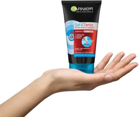 Garnier Skin Naturals Saf & Temiz Siyah Nokta Karşıtı Kömürlü 3'ü 1 arada