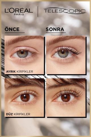 L'Oreal Paris Telescopic Siyah Uzun Görünüm Veren Maskara