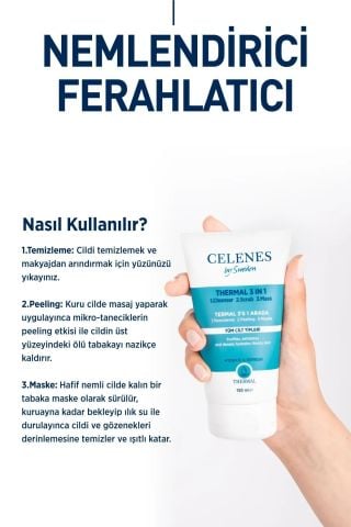Celenes Thermal 3'ü 1 Arada Yıkama Peeling Maske 150 ml