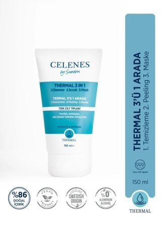 Celenes Thermal 3'ü 1 Arada Yıkama Peeling Maske 150 ml