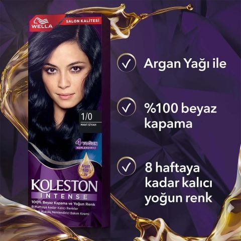Wella Koleston Intense 1/0 Mavi Siyah Saç Boyası