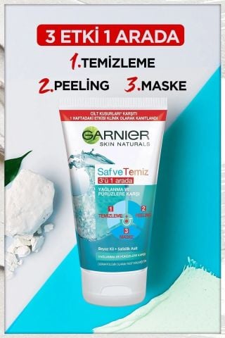Garnier Saf & Temiz 3'ü 1 Arada Yağlanma Ve Pürüzlere Karşı Temizleme Jeli 150 ml