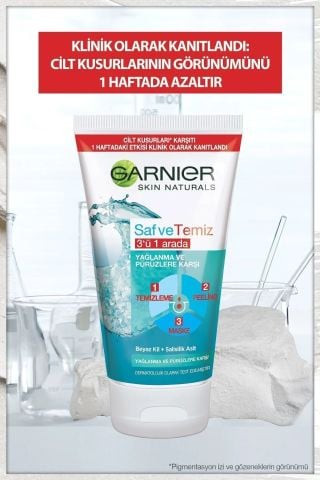 Garnier Saf & Temiz 3'ü 1 Arada Yağlanma Ve Pürüzlere Karşı Temizleme Jeli 150 ml