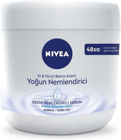NIVEA Yoğun Nemlendirici El ve Vücut Bakım Kremi 400 ml - 48 Saat Nemlendirme
