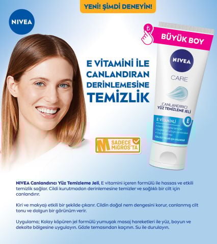 NIVEA Care E Vitaminli Canlandırıcı Ve Nemlendirici Yüz Temizleme Jeli 225 ml