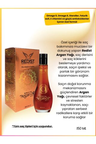 Redist Argan Yağı Saç Bakım Yağı 100 ml Argan Oil Moroccan