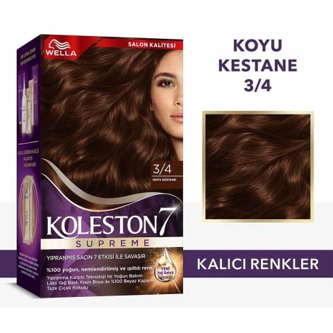 Wella Koleston Supreme Saç Boyası Koyu Kestane 3/4