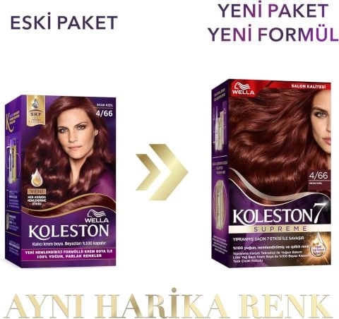 Wella Koleston Supreme 4/66 Sıcak Kızıl Set Boya