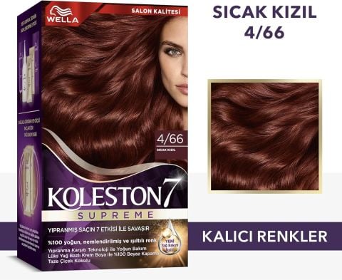 Wella Koleston Supreme 4/66 Sıcak Kızıl Set Boya