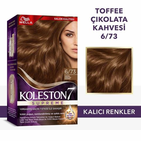 Wella Koleston Supreme 6/73 Toffee Çikolata Kahvesi Kit Saç Boyası