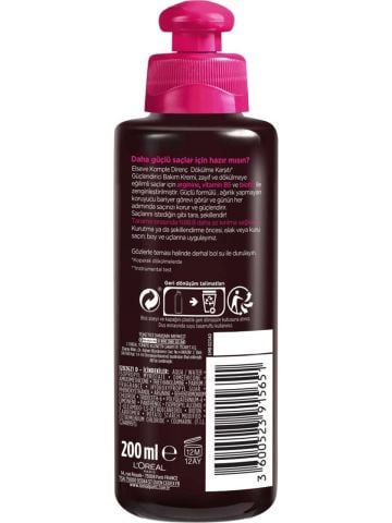 Loreal Paris Elseve Dökülme Karşıtı Güçlendirici Durulanmayan Bakım Kremi 200 ml