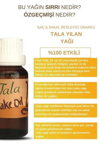 Tala Yılan Yağı Saç Dökülmesine Karşı Besleyici ve Onarıcı Saç Bakım Yağı 20 Ml