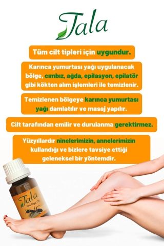 Tala Karınca Yumurtası Yağı Tüy Dökücü Tüy Azaltıcı Tüy İnceltici 20 Ml