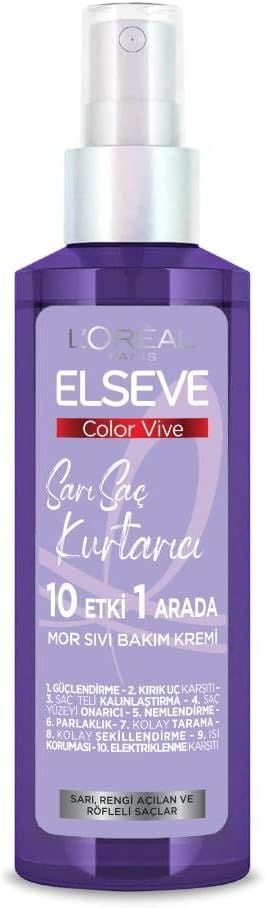 Loreal Paris Elseve Color Vive Sarı Saç Kurtarıcı Mor Sıvı Bakım Kremi 150 ml