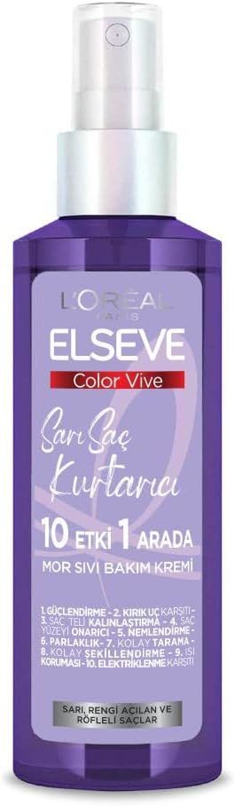 Loreal Paris Elseve Color Vive Sarı Saç Kurtarıcı Mor Sıvı Bakım Kremi 150 ml