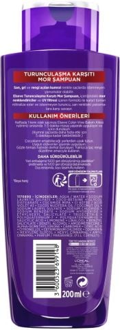 Loreal Paris Elseve Turunculaşma Karşıtı Mor Şampuan 200 Ml