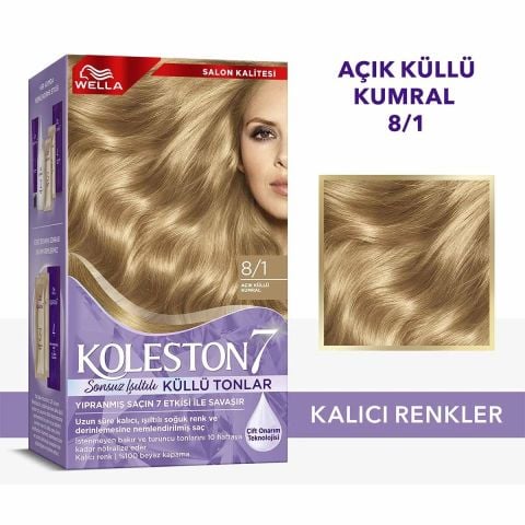 Wella Koleston Supreme Saç Boyası 8/1 Açık Küllü Kumral (Sonsuz Işıltılı Küllü Tonlar)