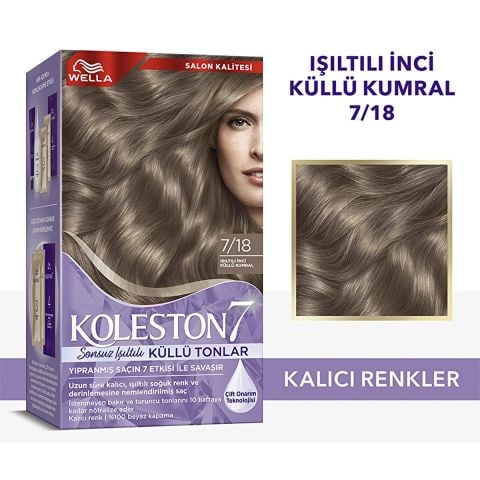 Wella Koleston 7 Kit Sonsuz Işıltılı Küllü Tonlar 7/18 Işıltılı İnci Küllü Kumral