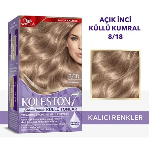 Wella Koleston 7 Kit Sonsuz Işıltılı Küllü Tonlar 8/18 Açık İnci Küllü Kumral