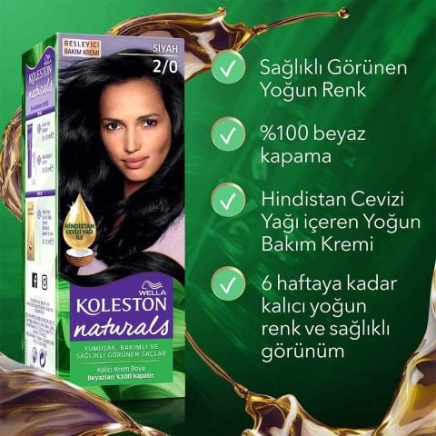 Wella Koleston Naturals Saç Boyası Siyah 2/0
