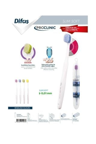 Difaş Diş Fırçası Pro Clinic Slim Soft 0.01 mm