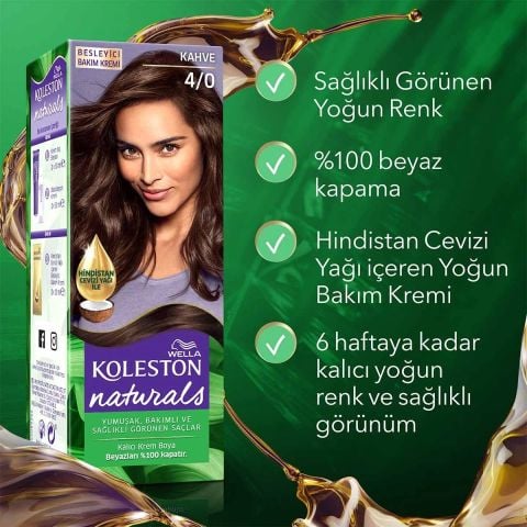 Wella Koleston Naturals Saç Boyası Kahve 4/0