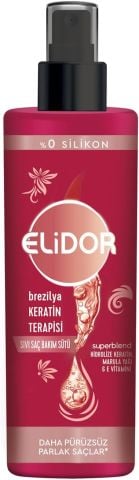 Elidor Sıvı Saç Bakım Sütü Brezilya Keratin Terapisi Hidrolize Keratin Marula Yağı E Vitamini 200 ml