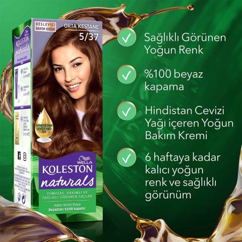 Wella Koleston Naturals Saç Boyası 5/37 Orta Kestane