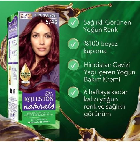 Wella Koleston Naturals Saç Boyası 5/45 Koyu Nar Kızılı