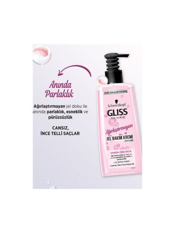 Gliss Schwarzkopf Ağırlaştırmayan Jel Saç Bakım Kremi Anında Parlaklık