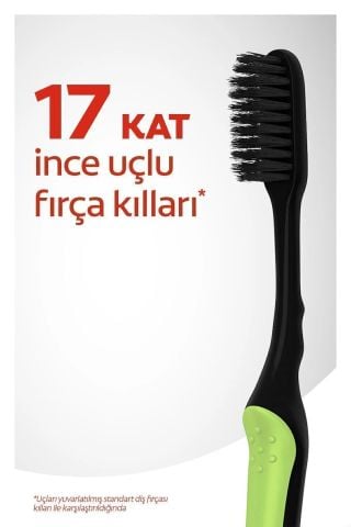 Colgate Mikro İnce Charcoal Hassas Temizlik Yumuşak Diş Fırçası 2'Li