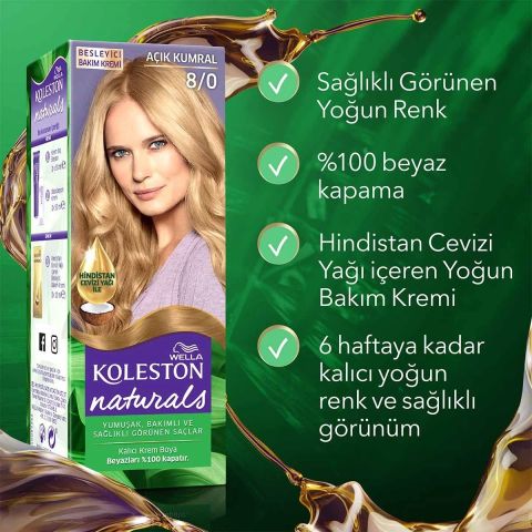 Wella Koleston Naturals Saç Boyası 8/0 Açık Kumral