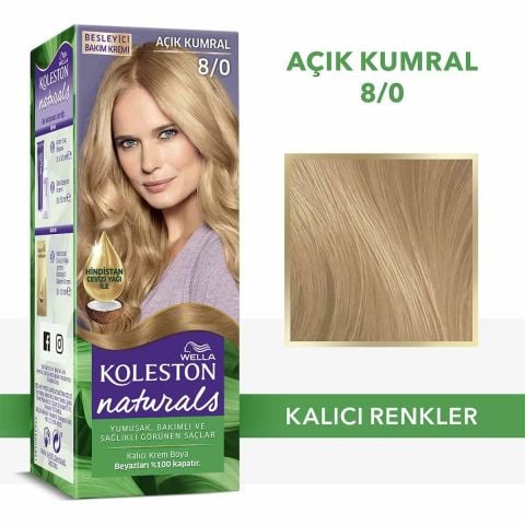 Wella Koleston Naturals Saç Boyası 8/0 Açık Kumral