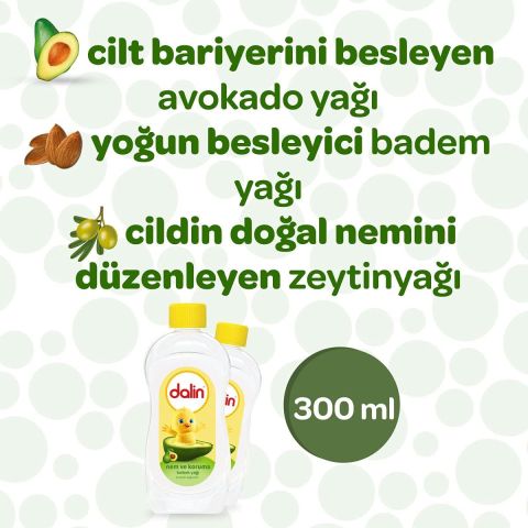 Dalin Nem ve Koruma Avokadolu Bebek Yağı 300 ml