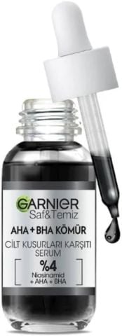 Garnier Aha+Bha Cilt Kusurları Karşıtı Siyah Serum%4 [Niasinamid+Peeling Etkili Aha+Bha] 30ML
