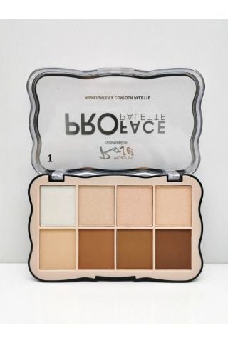 Roesia Rose Pro Face Aydınlatıcı & Kontür Paleti 8'Li 01 R6056