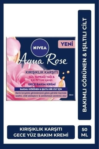 Nivea Aqua Rose Kırışıklık Karşıtı Gece Yüz Bakım Kremi 50 ml