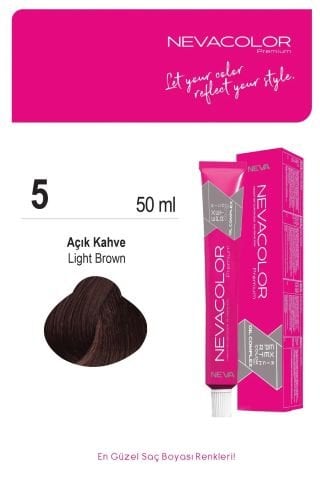 Neva Color Tüp Saç Boyası 5 Açık Kahve 50 ml