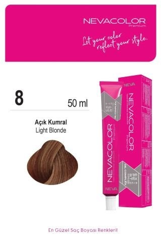Neva Color Tüp Saç Boyası 8 Açık Kumral 50 ml