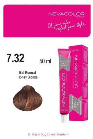Neva Color Tüp Saç Boyası 7.32 Bal Kumral 50 ml