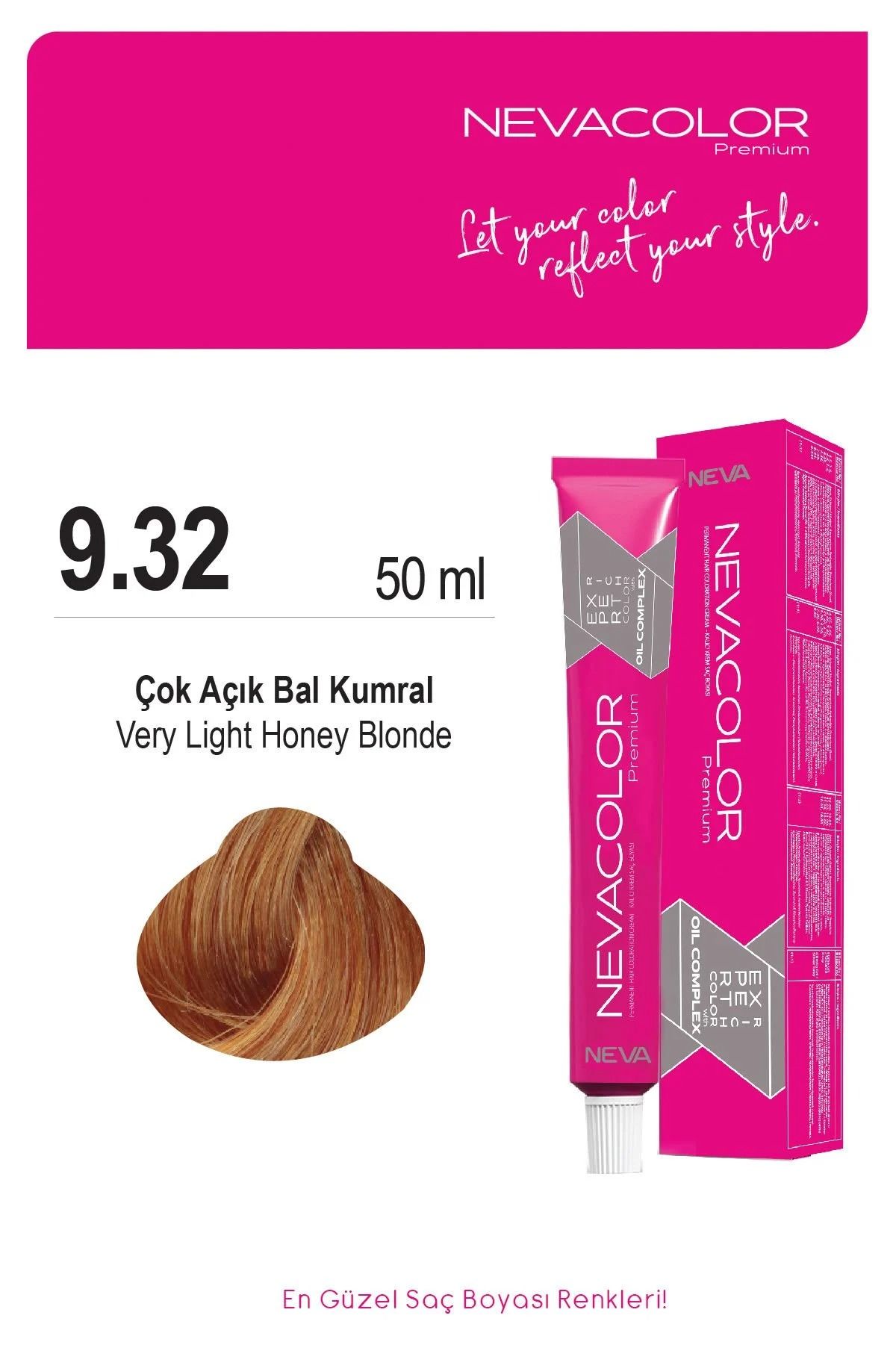 Neva Color Tüp Saç Boyası 9.32 Çok Açık Bal Kumral 50 ml
