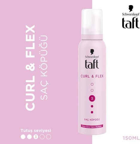 Taft Curl&Flex Mousse Ekstra Güçlü Saç Köpüğü 150 Ml