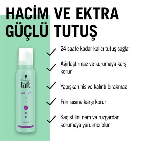 Taft Saç Köpüğü Volume 150 ml
