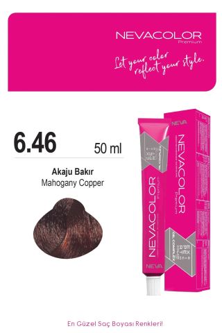 Neva Color Tüp Saç Boyası 6.46 Akaju Bakır