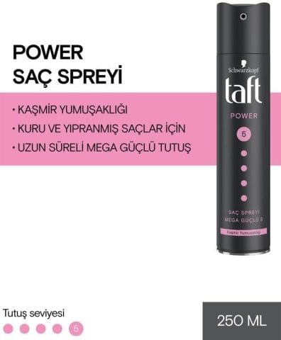Taft Saç Köpüğü Power No: 5 Kaşmir Yumuşaklığı 250 ml