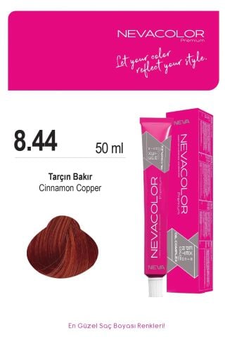 Neva Color Tüp Saç Boyası 8.44 Tarçın Bakır 50 ml